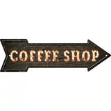 Coffee Shop Bulb Letters Novelty Metal Arrow Sign 17" x 5" (A)