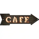 Cafe Bulb Letters Novelty Metal Arrow Sign 17" x 5" (A)