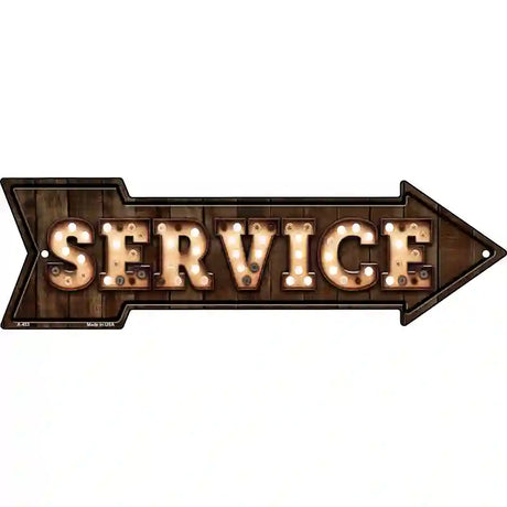 Service Bulb Letters Novelty Metal Arrow Sign 17" x 5" (A)