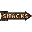 Snacks Bulb Letters Novelty Metal Arrow Sign 17" x 5" (A)