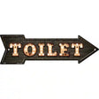 Toilet Bulb Letters Novelty Metal Arrow Sign 17" x 5" (A)