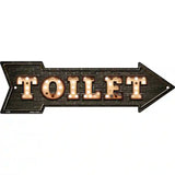 Toilet Bulb Letters Novelty Metal Arrow Sign 17" x 5" (A)