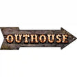 Outhouse Bulb Letters Novelty Metal Arrow Sign 17" x 5" (A)