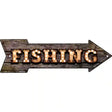 Fishing Bulb Letters Novelty Metal Arrow Sign 17" x 5" (A)