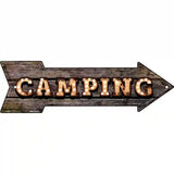 Camping Bulb Letters Novelty Metal Arrow Sign 17" x 5" (A)