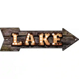 Lake Bulb Letters Novelty Metal Arrow Sign 17" x 5" (A)