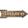 Start Here Bulb Letters Novelty Metal Arrow Sign 17" x 5" (A)