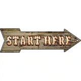 Start Here Bulb Letters Novelty Metal Arrow Sign 17" x 5" (A)