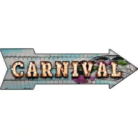 Carnival Bulb Letters Novelty Metal Arrow Sign 17" x 5" (A)