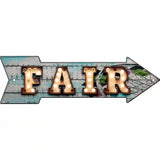 Fair Bulb Letters Novelty Metal Arrow Sign 17" x 5" (A)