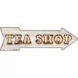 Tea Shop Bulb Letters Novelty Metal Arrow Sign 17" x 5" (A)