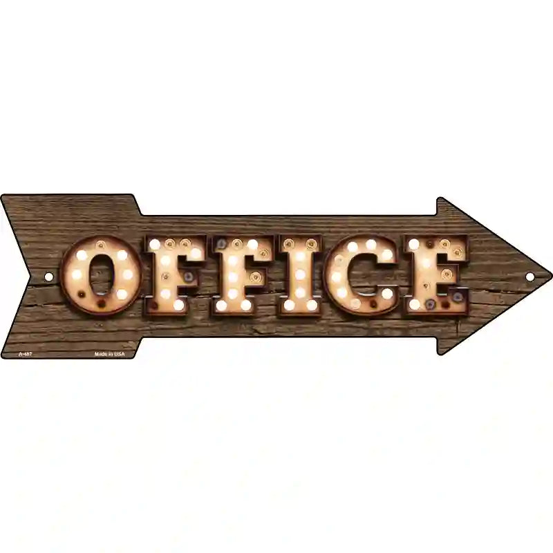 Office Bulb Letters Novelty Metal Arrow Sign 17" x 5" (A)