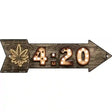 4:20 Bulb Letters Novelty Metal Arrow Sign 17" x 5" (A)