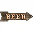 Beer Bulb Letters Novelty Metal Arrow Sign 17" x 5" (A)