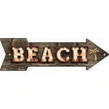 Beach With Trees Bulb Letters Novelty Metal Arrow Sign 17" x 5" (A)