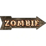 Zombie Bulb Letters Novelty Metal Arrow Sign 17" x 5" (A)