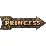 Princess Bulb Letters Novelty Metal Arrow Sign 17" x 5" (A)