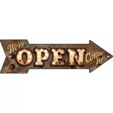 Were Open Bulb Letters Novelty Metal Arrow Sign 17" x 5" (A)