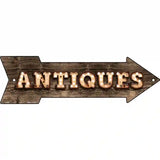 Antiques Bulb Letters Novelty Metal Arrow Sign 17" x 5" (A)