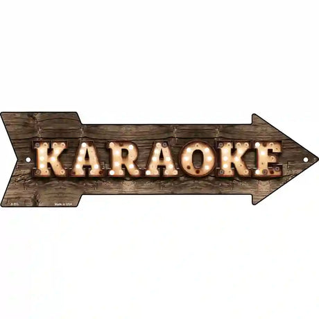 Karaoke Bulb Letters Novelty Metal Arrow Sign 17" x 5" (A)