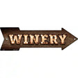 Winery Bulb Letters Novelty Metal Arrow Sign 17" x 5" (A)