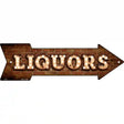 Liquors Bulb Letters Novelty Metal Arrow Sign 17" x 5" (A)