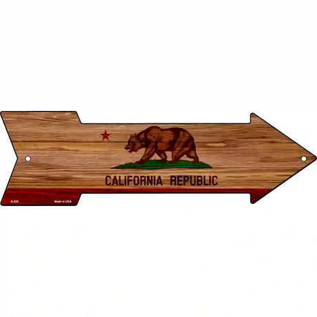 California State Flag Novelty Metal Arrow Sign 17" x 5" (A)