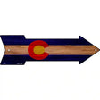 Colorado State Flag Novelty Metal Arrow Sign 17" x 5" (A)