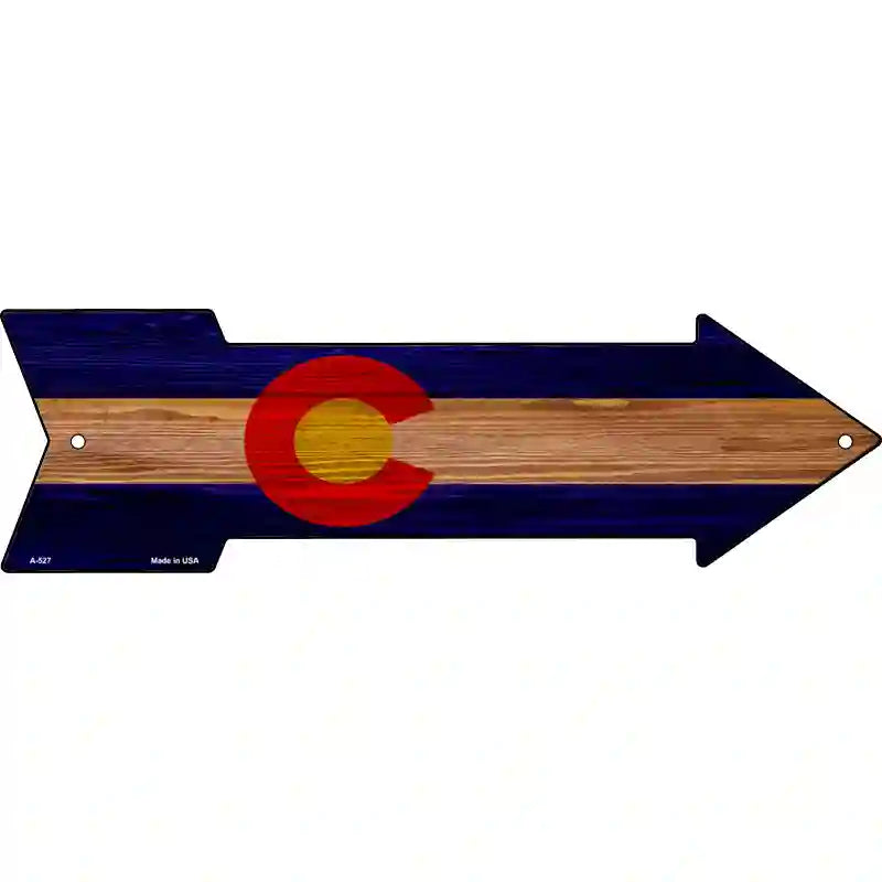 Colorado State Flag Novelty Metal Arrow Sign 17" x 5" (A)