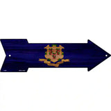 Connecticut State Flag Novelty Metal Arrow Sign 17" x 5" (A)