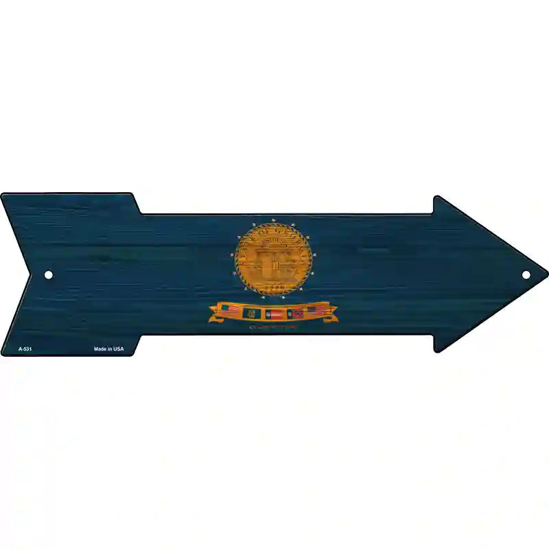 Georgia State Flag Novelty Metal Arrow Sign 17" x 5" (A)