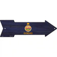 Kansas State Flag Novelty Metal Arrow Sign 17" x 5" (A)