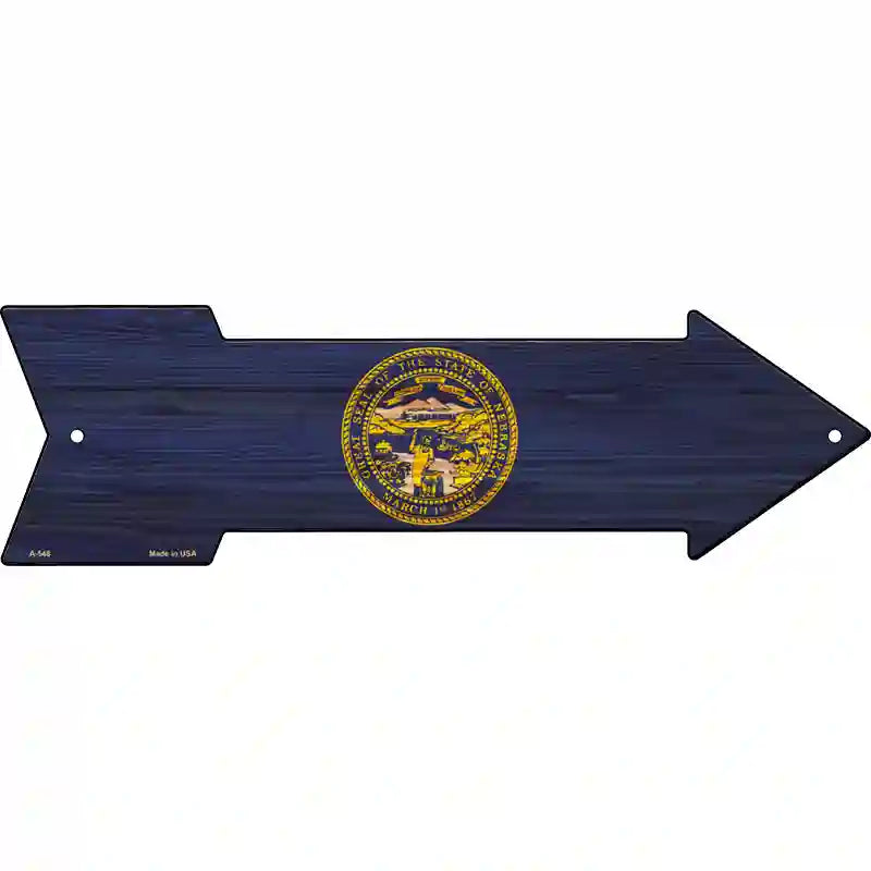 Nebraska State Flag Novelty Metal Arrow Sign 17" x 5" (A)