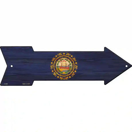 New Hampshire State Flag Novelty Metal Arrow Sign 17" x 5" (A)