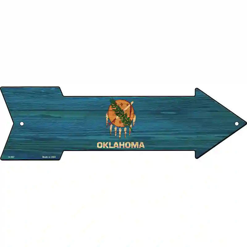 Oklahoma State Flag Novelty Metal Arrow Sign 17" x 5" (A)