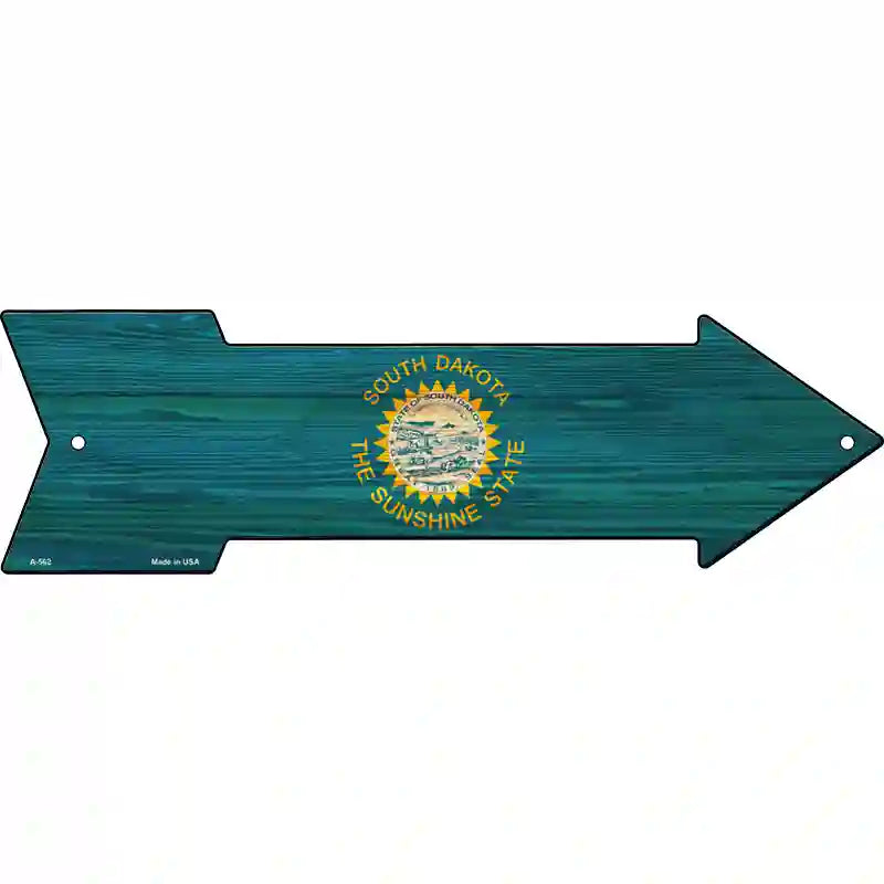 South Dakota State Flag Novelty Metal Arrow Sign 17" x 5" (A)