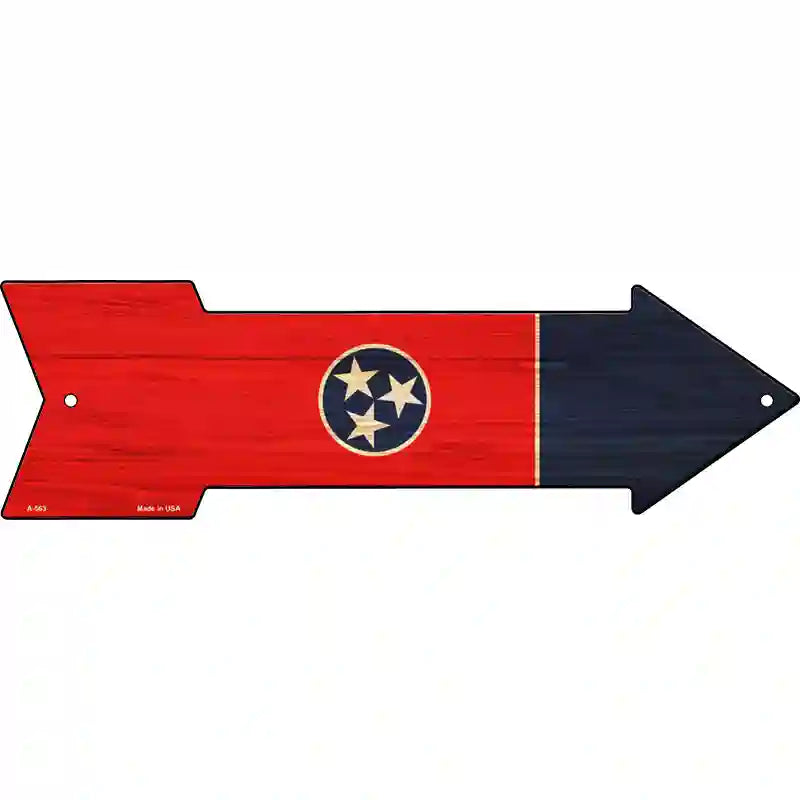 Tennessee State Flag Novelty Metal Arrow Sign 17" x 5" (A)