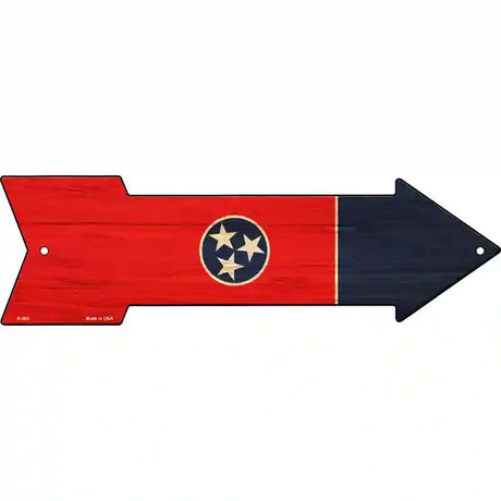 Tennessee State Flag Novelty Metal Arrow Sign 17" x 5" (A)