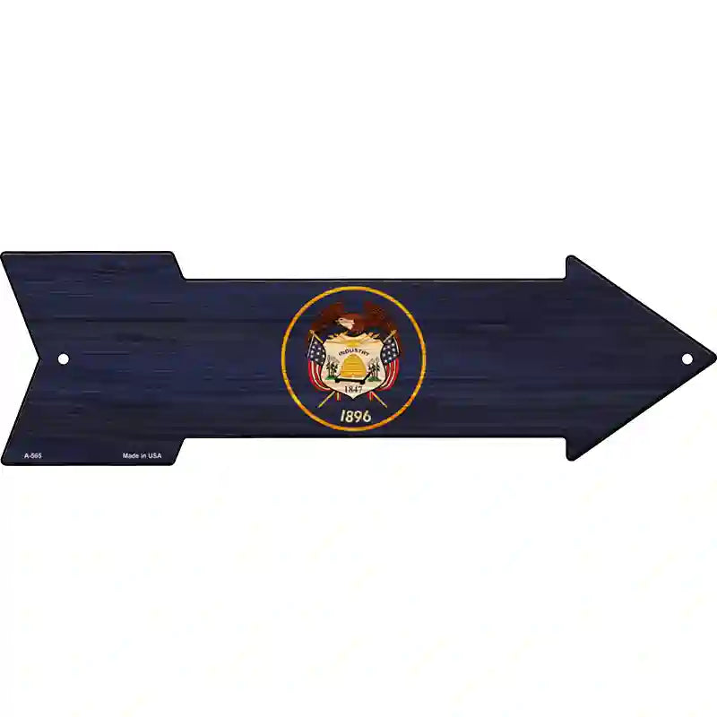 Utah State Flag Novelty Metal Arrow Sign 17" x 5" (A)