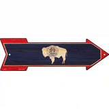 Wyoming State Flag Novelty Metal Arrow Sign 17" x 5" (A)