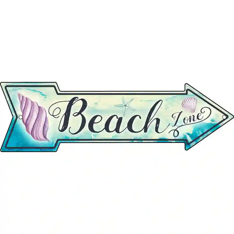 Beach Zone Novelty Metal Arrow Sign 17" x 5" (A)