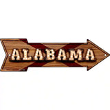 Alabama Bulb Lettering With State Flag Novelty Metal Arrow Sign 17" x 5" (A)