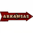 Arkansas Bulb Lettering With State Flag Novelty Metal Arrow Sign 17" x 5" (A)