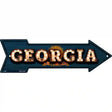 Georgia Bulb Lettering With State Flag Novelty Metal Arrow Sign 17" x 5" (A)