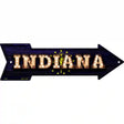 Indiana Bulb Lettering With State Flag Novelty Metal Arrow Sign 17" x 5" (A)