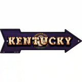 Kentucky Bulb Lettering With State Flag Novelty Metal Arrow Sign 17" x 5" (A)