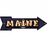 Maine Bulb Lettering With State Flag Novelty Metal Arrow Sign 17" x 5" (A)