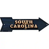 South Carolina Bulb Lettering With State Flag Novelty Metal Arrow Sign 17" x 5" (A)