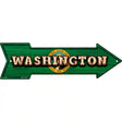 Washington Bulb Lettering With State Flag Novelty Metal Arrow Sign 17" x 5" (A)