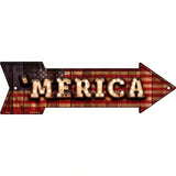 Merica Bulb Lettering Novelty Metal Arrow Sign 17" x 5" (A)